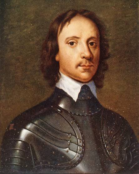 Portrait of Oliver Cromwell wearing armour